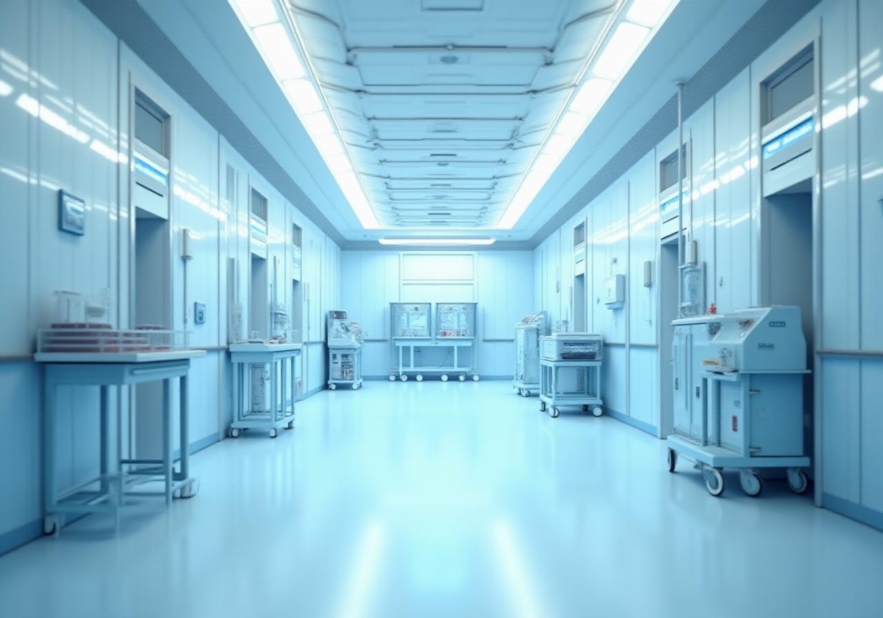 Ultra-modern sterilized laboratory facility with high-tech equipment